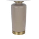 Table Lamp | White Drum Shade | 26" Sand Gray Ceramic Vase Base