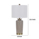 Table Lamp | White Drum Shade | 26" Sand Gray Ceramic Vase Base
