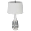 Table Lamp | Drum Shade | 29" White | Smokey Gray Swirl Ceramic Base