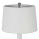 Table Lamp | Drum Shade | 29" White | Smokey Gray Swirl Ceramic Base