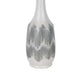 Table Lamp | Drum Shade | 29" White | Smokey Gray Swirl Ceramic Base