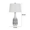 Table Lamp | Drum Shade | 29" White | Smokey Gray Swirl Ceramic Base