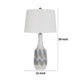 Table Lamp | Drum Shade | 29" White | Smokey Gray Swirl Ceramic Base