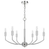 Kera 6 Light Candelabra Chandelier | 26" XL Modern Chrome Metal