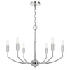 Kera 6 Light Candelabra Chandelier | 26" XL Modern Chrome Metal