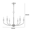 Kera 6 Light Candelabra Chandelier | 26" XL Modern Chrome Metal