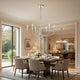 Kera 6 Light Candelabra Chandelier | 26" XL Modern Chrome Metal