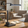 Modern Desk Lamp with LED Light & 2 USB Ports | 18" Iron Gray Finish