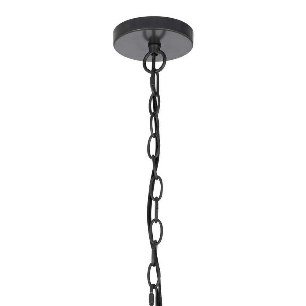 Lantern Accent Ceiling Pendant Light | Clear Glass Shade | 13" Black