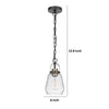 Lantern Accent Ceiling Pendant Light | Clear Glass Shade | 13" Black