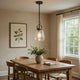 Lantern Accent Ceiling Pendant Light | Clear Glass Shade | 13" Black