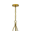 3 Light Candelabra Chandelier with Glass Shades | 25" Antique Brass
