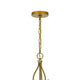 3 Light Candelabra Chandelier with Glass Shades | 25" Antique Brass
