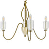 3 Light Candelabra Chandelier with Glass Shades | 25" Antique Brass