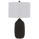 Table Lamp | White Drum Shade | 26" Hotel Quality Black Ceramic Base