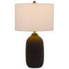 Table Lamp | White Drum Shade | 26" Hotel Quality Black Ceramic Base
