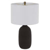 Table Lamp | White Drum Shade | 26" Hotel Quality Black Ceramic Base
