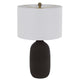 Table Lamp | White Drum Shade | 26" Hotel Quality Black Ceramic Base