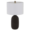 Table Lamp | White Drum Shade | 26" Hotel Quality Black Ceramic Base