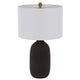 Table Lamp | White Drum Shade | 26" Hotel Quality Black Ceramic Base