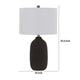 Table Lamp | White Drum Shade | 26" Hotel Quality Black Ceramic Base