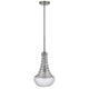 Ceiling Pendant Light | Brushed Steel Corkscrew Accent | 21" Glass