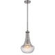 Ceiling Pendant Light | Brushed Steel Corkscrew Accent | 21" Glass