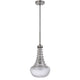 Ceiling Pendant Light | Brushed Steel Corkscrew Accent | 21" Glass