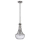 Ceiling Pendant Light | Brushed Steel Corkscrew Accent | 21" Glass