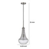 Ceiling Pendant Light | Brushed Steel Corkscrew Accent | 21" Glass