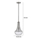 Ceiling Pendant Light | Brushed Steel Corkscrew Accent | 21" Glass