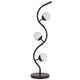 3 Light Table Lamp | Black Metal Wavy Base | Frosted White Glass | 32"