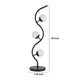 3 Light Table Lamp | Black Metal Wavy Base | Frosted White Glass | 32"