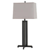 Liam Table Lamp | Gray Drum Shade | 30" Oil Rubbed Black Footed Base