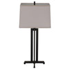 Liam Table Lamp | Gray Drum Shade | 30" Oil Rubbed Black Footed Base