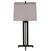 Liam Table Lamp | Gray Drum Shade | 30" Oil Rubbed Black Footed Base