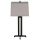 Liam Table Lamp | Gray Drum Shade | 30" Oil Rubbed Black Footed Base