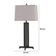 Liam Table Lamp | Gray Drum Shade | 30" Oil Rubbed Black Footed Base