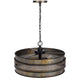 3 Light Chandelier | Industrial Drum Design | Aged Bronze Patina | 20"