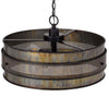 3 Light Chandelier | Industrial Drum Design | Aged Bronze Patina | 20"