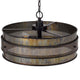 3 Light Chandelier | Industrial Drum Design | Aged Bronze Patina | 20"