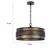 3 Light Chandelier | Industrial Drum Design | Aged Bronze Patina | 20"