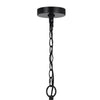 4-Light Dome Style Pendant Chandelier | Burlap Rope | 25" Black