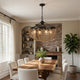 4-Light Dome Style Pendant Chandelier | Burlap Rope | 25" Black