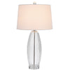 Table Lamp Set of 2 | Bullet Shaped Clear Glass | Off White Drum Shade