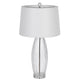 Table Lamp Set of 2 | Bullet Shaped Clear Glass | Off White Drum Shade