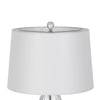 Table Lamp Set of 2 | Bullet Shaped Clear Glass | Off White Drum Shade