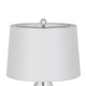 Table Lamp Set of 2 | Bullet Shaped Clear Glass | Off White Drum Shade