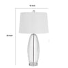 Table Lamp Set of 2 | Bullet Shaped Clear Glass | Off White Drum Shade