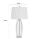 Table Lamp Set of 2 | Bullet Shaped Clear Glass | Off White Drum Shade